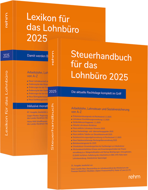 Buchpaket Lexikon f&uuml;r das Lohnb&uuml;ro und Steuerhandbuch 2025 - J&uuml;rgen Plenker, Heinz-Willi Schaffhausen, Marie Camille Meer