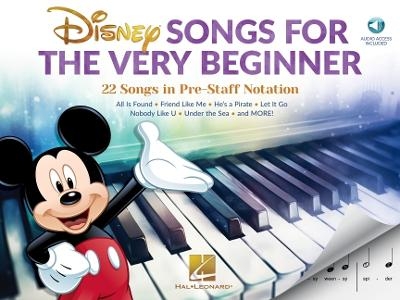 Disney Songs for the Very Beginner: 22 Songs in Pre-Staff Notation (Book/Online Audio)
