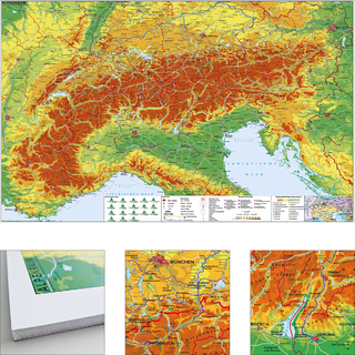 Alpenraum mit Weitwander- und Radfernwegen zum Pinnen auf EasyPrint - Platte