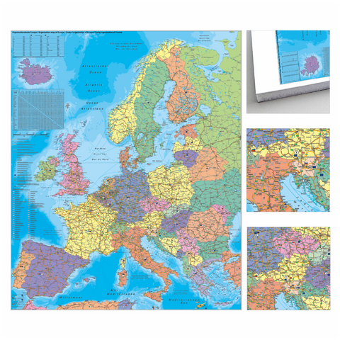 Europa Organisationskarte politisch zum Pinnen auf EasyPrint - Platte - Heinrich Stiefel