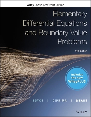 Elementary Differential Equations and Boundary Value Problems, 11e WileyPLUS Card with Loose-leaf Set