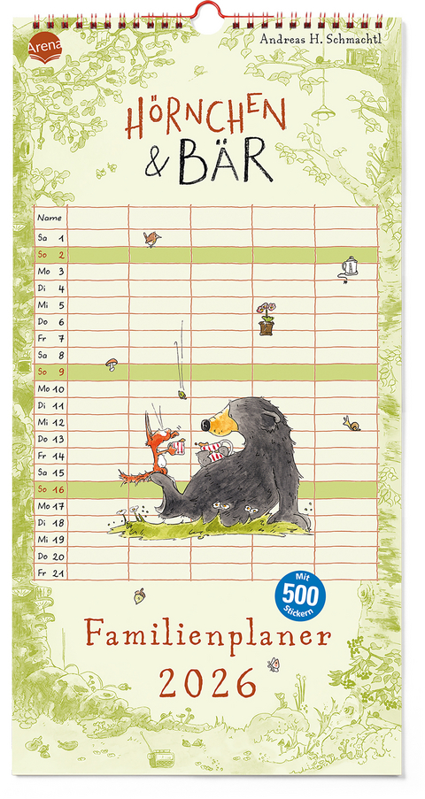 H&ouml;rnchen & B&auml;r. Familienplaner 2026 - Andreas H. Schmachtl