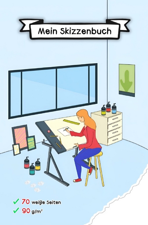 Skizzenheft / Das Skizzenbuch f&uuml;r jede Zeichnung! (70 wei&szlig;e Seiten, 90 g/m&sup2;) - Marvin St&ouml;tzner