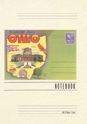 Vintage Lined Notebook Greetings from Ohio, Postcard Folder