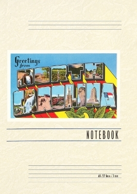 Vintage Lined Notebook Greetings from North Carolina