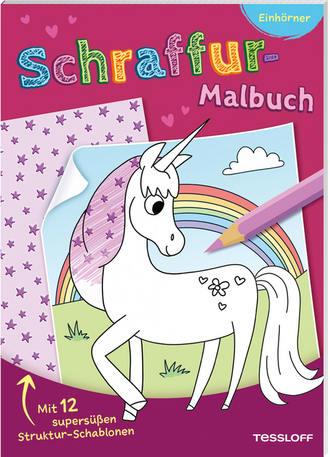 Schraffur-Malbuch. Einh&ouml;rner