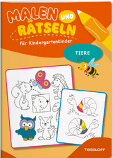 Malen und R&auml;tseln f&uuml;r Kindergartenkinder. Tiere
