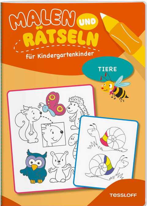 Malen und R&auml;tseln f&uuml;r Kindergartenkinder. Tiere