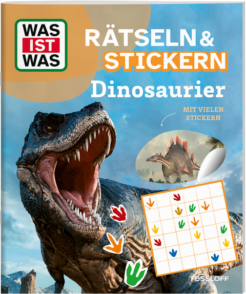 WAS IST WAS R&auml;tseln und Stickern: Dinosaurier