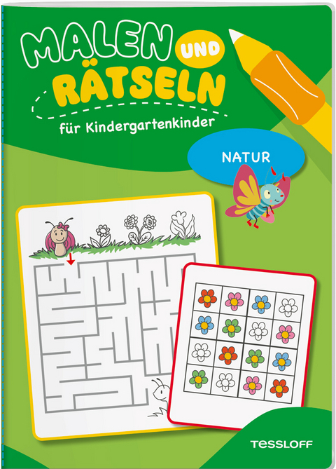 Malen und R&auml;tseln f&uuml;r Kindergartenkinder. Natur