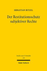 Der Restitutionsschutz subjektiver Rechte - Sebastian Hitzel
