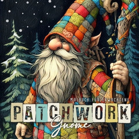 Patchwork Gnome Malbuch f&uuml;r Erwachsene - Monsoon Publishing, Musterst&uuml;ck Grafik