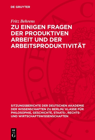 Zu einigen Fragen der produktiven Arbeit und der Arbeitsproduktivität