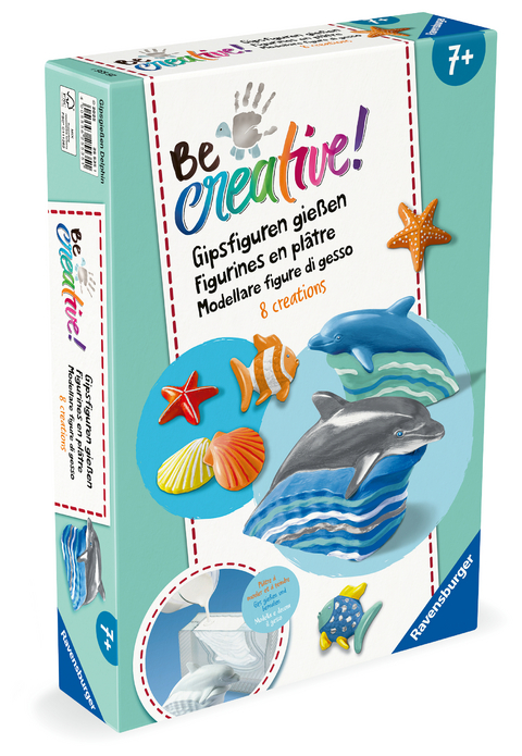BeCreative Midi - Bastelset DIY Gipsfiguren gie&szlig;en Delfine