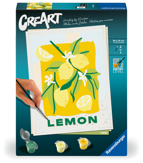 CreArt, Malen nach Zahlen Adults Trend - Zitronen