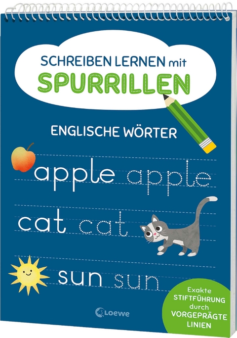 Schreiben lernen mit Spurrillen - Englische W&ouml;rter