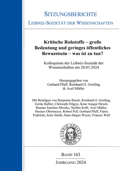 Kritische Rohstoffe &ndash; gro&szlig;e Bedeutung und geringes &ouml;ffentliches Bewusstsein &ndash; was ist zu tun? &ndash; - 