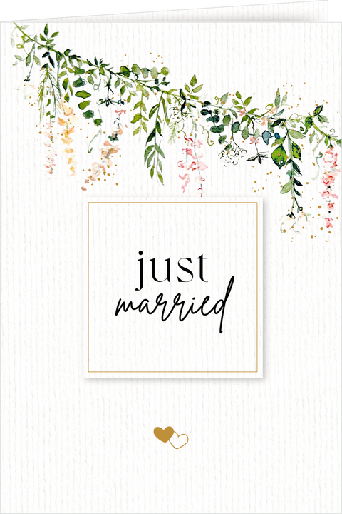 Gru&szlig;karte mit Kuvert &ndash; just married