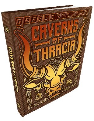 The Caverns of Thracia (DCC RPG) Minotaur Hide Cover - Jennell Jaquays, Michael Curtis, Bob Brinkman