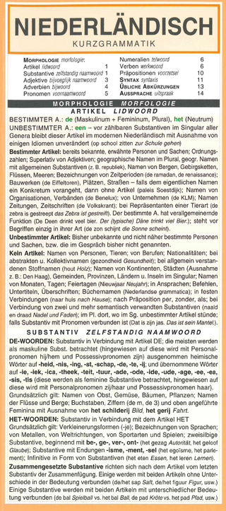 Leporello: Niederländisch Kurzgrammatik – Die komplette Grammatik im Überblick