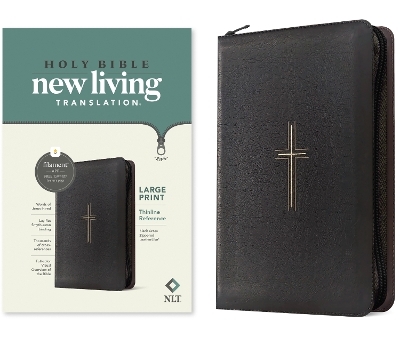 NLT Large Print Thinline Reference Zipper Bible - Tyndale House Publishers