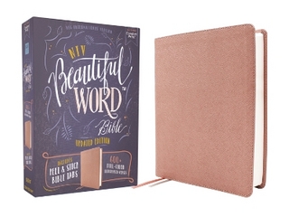 NIV, Beautiful Word Bible, Updated Edition, Peel/Stick Bible Tabs, Leathersoft, Pink, Red Letter, Comfort Print