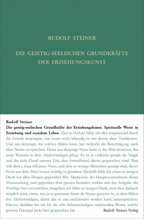 Die geistig-seelischen Grundkräfte der Erziehungskunst - Rudolf Steiner