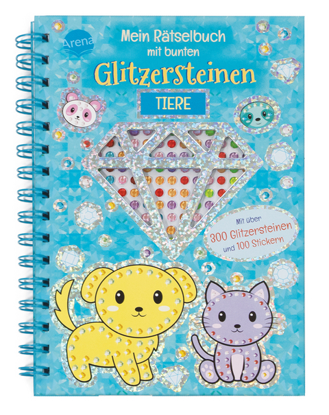 Mein R&auml;tselbuch mit bunten Glitzersteinen. Tiere