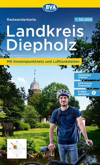 BVA Radwanderkarte Landkreis Diepholz 1:50.000, reiß- und wetterfest, GPS-Tracks Download, E-Bike geeignet, mit Knotenpunktnetz und Lufttankstellen