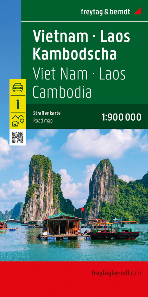 Vietnam - Laos - Kambodscha, Stra&szlig;enkarte 1:900.000, freytag & berndt