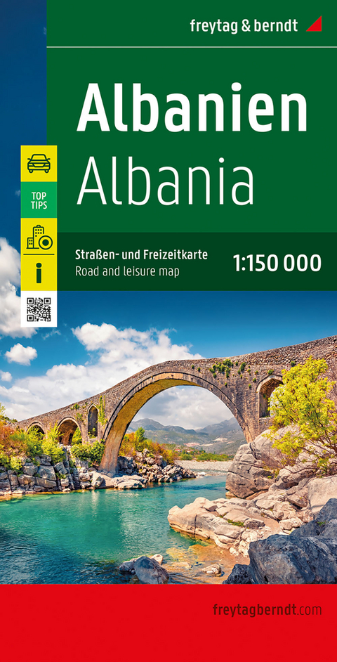 Albanien, Stra&szlig;en- und Freizeitkarte 1:150.000, freytag & berndt