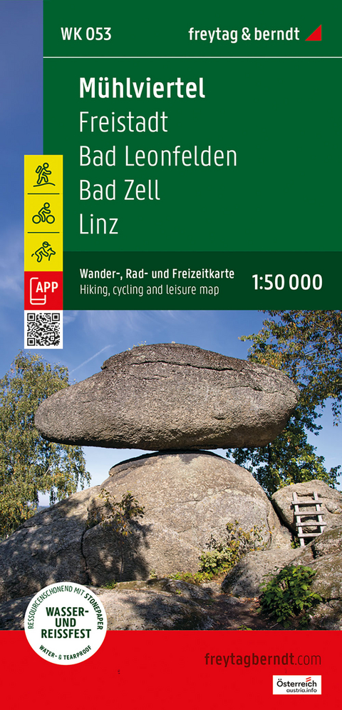 M&uuml;hlviertel, Wander-, Rad- und Freizeitkarte 1:50.000, freytag & berndt, WK 053