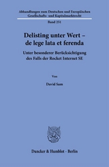 Delisting unter Wert &ndash; de lege lata et ferenda - David Sam