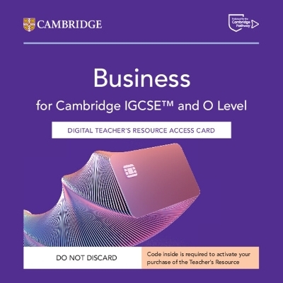 Cambridge IGCSE™ and O Level Business Digital Teacher's Resource Access Card - Leanne Burslem-Curl