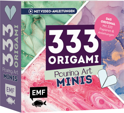 333 Origami Minis &ndash; Pouring Art &ndash; Dein dekorativer Wendeblock zum kreativen Falten & Notieren - 