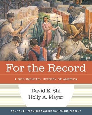 For the Record - David E. Shi, Holly A. Mayer