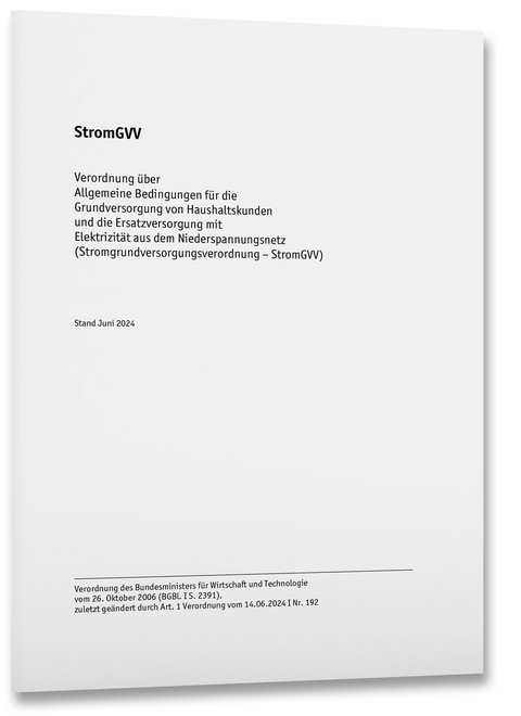 StromGVV &ndash; Stromgrundversorgungsverordnung