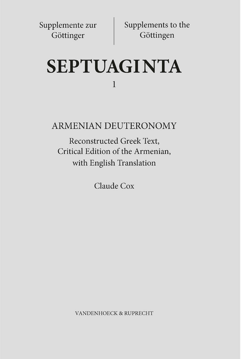 Armenian Deuteronomy - Claude Cox