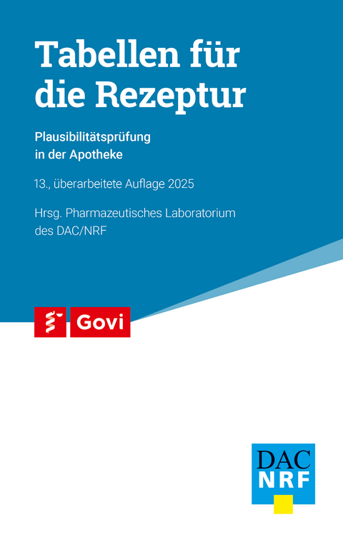 Tabellen f&uuml;r die Rezeptur