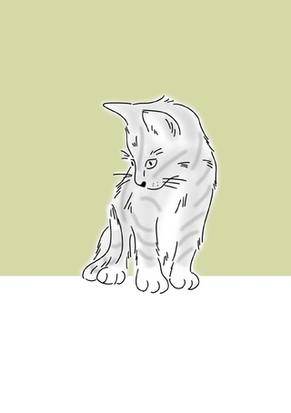 Notizheft Katzen grün