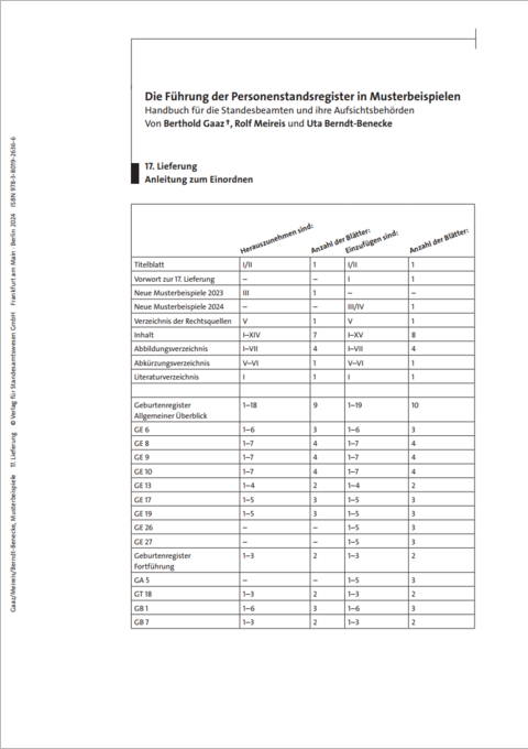 Die Führung der Personenstandsregister in Musterbeispielen - Berthold Gaaz, Rolf Meireis, Uta Berndt-Benecke
