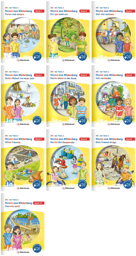 Paket &ndash; Neues aus Mildenberg &ndash; Geschichten von Mia, Mio und ihren Freunden, Klasse 2 1-10 - Stefanie Drecktrah, Nicole Brandau, Bettina Erdmann