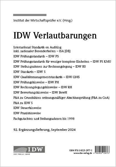 IDW, 92. Erg.-Lief. IDW Verlautbarungen September 2024
