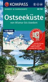 KOMPASS Wanderkarten-Set 739 Ostseeküste, von Wismar bis Usedom (3 Karten) 1:50.000