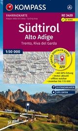 KOMPASS Fahrradkarte 3420 Südtirol / Alto Adige, Trento, Riva del Garda (4 Karten im Set) 1:50.000 - 