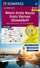 KOMPASS Fahrradkarte 3211 Rhein-Kreis Neuss, Kreis Viersen, Düsseldorf 1:50.000 - 