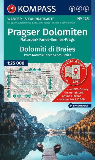 KOMPASS Wanderkarte 145 Pragser Dolomiten, Naturpark Fanes-Sennes-Prags / Dolomiti di Braies, Parco Naturale Fanes-Senes-Braies 1:25.000