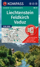 KOMPASS Wanderkarte 21 Liechtenstein, Feldkirch, Vaduz 1:50.000