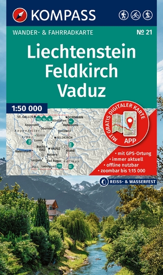 KOMPASS Wanderkarte 21 Liechtenstein, Feldkirch, Vaduz 1:50.000