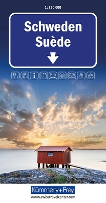 K&uuml;mmerly+Frey Strassenkarte Schweden 1:750.000